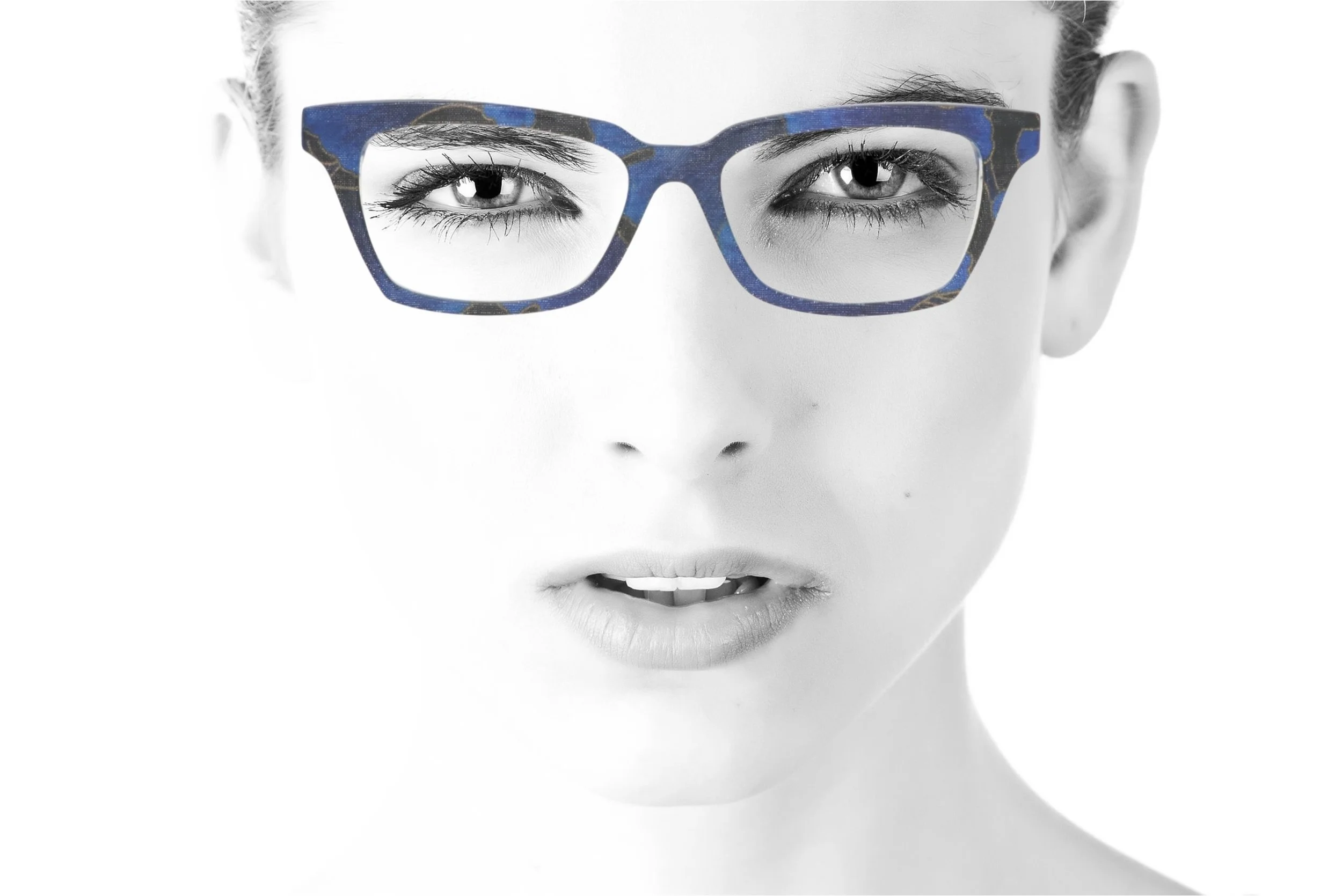 Luxury designer Jono Hennessy 8375 blue gold glasses Peep Eyewear